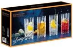 Longdrinkglas NACHTMANN "Longdrinkgl&auml;ser Square 445 ml 4er Set transparent", bunt