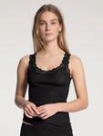 Spitzentop CALIDA "Richesse Lace", Damen, Gr. XS (36/38), schwarz, Feinripp,