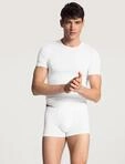 Rundhalsshirt CALIDA "Evolution", Herren, Gr. S (46/48), wei&szlig;, Single Jersey,