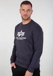 Sweatshirt ALPHA INDUSTRIES "Basic Sweater", Herren, Gr. S, blau (navy), angeraute