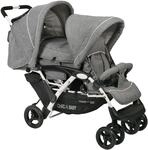 Geschwisterwagen CHIC4BABY "Duo", Kinder, melange grau, wei&szlig;, Kinderwagen