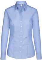 Hemdbluse SEIDENSTICKER, Damen, Gr. XS34, blau (mid blau), 100% Baumwolle,...