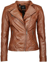 Kurzjacke MAZE "Lederjacke Sally", Damen, Gr. XS, braun, Obermaterial: 100% Lammleder