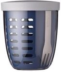 Lunchbox MEPAL "Fruitpot Ellipse 600 ml", blau (nordic denim), Kunststoff,