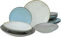 Tafelservice CREATABLE "Geschirr-Set NATURE COLLECTION Scandic", blau (kieselgrau,