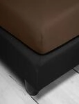 Spannbettlaken IRISETTE "Jupiter 8", braun (camel), L:200cm, Mako-Jersey,