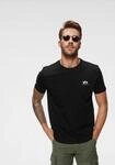Rundhalsshirt ALPHA INDUSTRIES "BASIC T SMALL LOGO", Herren, Gr. S, schwarz, Single