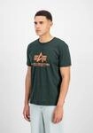 T-Shirt ALPHA INDUSTRIES "Basic T-Shirt", Herren, Gr. L, blau (schwarz petrol),