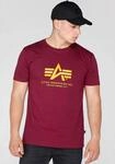 T-Shirt ALPHA INDUSTRIES "Basic T-Shirt", Herren, Gr. XXL, rot (burgundy),...