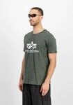 T-Shirt ALPHA INDUSTRIES "Basic T-Shirt", Herren, Gr. L, gr&uuml;n (schwarz olive),