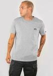Rundhalsshirt ALPHA INDUSTRIES "BASIC T SMALL LOGO", Herren, Gr. L, grau (grau