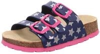 Hausschuh SUPERFIT "FU&szlig;BETTPANTOLETTE, WMS: mittel", M&auml;dchen, Gr. 28, bunt (blau,
