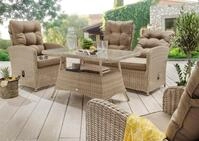 Gartenlounge-Set DESTINY "MERANO", beige (pearl shell), Obermaterial: 100% Polyester.