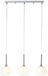 BRILLIANT Pendelleuchte "Hadan", silber (chrom, wei&szlig;, transparent), 3, H: 120cm, 1