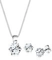 Ohrring und Ketten Set ELLI "Schmuckset 925 Sterling Silber, mit Kristallen von