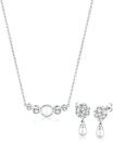 Ohrring und Ketten Set ELLI PREMIUM "Schmuckset mit Perle und Kristalle 925...