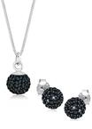 Ohrring und Ketten Set ELLI "Schmuckset Kugel 925 Sterling Silber, mit...