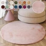 Hochflor-Teppich ESPRIT "Alice ESP-4377 Kunstfell" Gr. 8, rosa, H:25mm &Oslash;:100cm,
