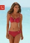 B&uuml;gel-Bikini LASCANA, Damen, Gr. 40, Cup D, rot, Polyamid, unifarben, Bikini-Sets