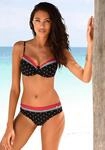 Bikini-Hose LASCANA "Monroe", Damen, Gr. 42, N-Gr, schwarz (schwarz, rot), Polyamid,