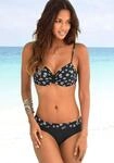 B&uuml;gel-Bikini LASCANA, Damen, Gr. 44, Cup F, schwarz-wei&szlig; (schwarz, wei&szlig;),
