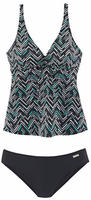 B&uuml;gel-Tankini LASCANA, Damen, Gr. 42, Cup B, schwarz (schwarz, bedruckt), Polyamid,