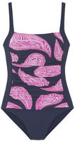 Badeanzug LASCANA, Damen, Gr. 44, Cup D, blau (marine, bedruckt), Polyamid, bedruckt,