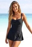 Badekleid LASCANA, Damen, Gr. 44, Cup C, schwarz, Polyamid, unifarben, Badeanz&uuml;ge