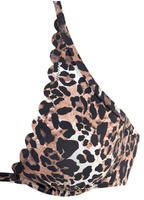 B&uuml;gel-Bikini-Top LASCANA "Lexa", Damen, Gr. 44, Cup C, braun (braun, bedruckt),