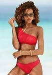 Bustier-Bikini-Top LASCANA "Scallop", Damen, Gr. 40, Cup C/D, rot, Microfaser,