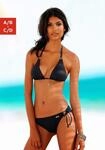 Triangel-Bikini-Top LASCANA "Italy", Damen, Gr. 32, Cup A/B, schwarz, Microfaser,
