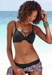 B&uuml;gel-Bikini-Top LASCANA "Scallop", Damen, Gr. 34, Cup B, schwarz, Microfaser,