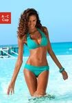 Triangel-Bikini LASCANA, Damen, Gr. 34, Cup B, blau (t&uuml;rkis), Polyamid, unifarben,