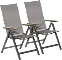 Gartenstuhl MERXX "Trivero", grau, B:59cm H:111,5cm, Polyester, St&uuml;hle, Gartenstuhl,