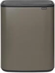M&uuml;lleimer BRABANTIA "Bo Touch Bin, 2 x 30L", silber (platinum), B:54,5cm...