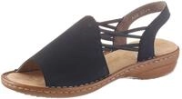 Sandale RIEKER, Damen, Gr. 37, blau (nachtblau), Nubuklederimitat, unifarben, Schuhe