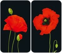 Herd-Abdeckplatte WENKO "Universal Modell Mohn", bunt (schwarz, rot, gr&uuml;n), B:30cm