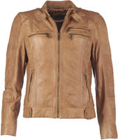 Bikerjacke JCC "Lederjacke Sirpa", Damen, Gr. 42, braun (cognac), Obermaterial:...