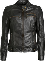 Bikerjacke JCC "Lederjacke Sirpa", Damen, Gr. 36, schwarz, Obermaterial: 100%