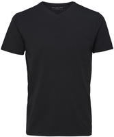 V-Shirt SELECTED "SLHNEWPIMA SS V-NECK TEE B NOOS", Herren, Gr. L, schwarz, Single