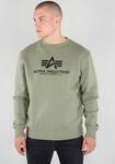 Sweatshirt ALPHA INDUSTRIES "Basic Sweater", Herren, Gr. L, gr&uuml;n (olive),...