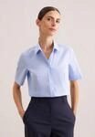 Hemdbluse SEIDENSTICKER, Damen, Gr. M (38), blau (hellblau), 100% Baumwolle,