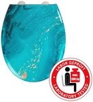 WC-Sitz WENKO "Stream", bunt, B:37cm L:44,5cm, Duroplast, Edelstahl, WC-Sitze,