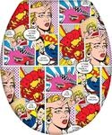 WC-Sitz WENKO "Pop-Art", bunt, B:38cm L:46cm, Duroplast, Edelstahl, WC-Sitze, WC-Sitz