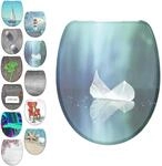 WC-Sitz SCH&Uuml;TTE "Motiv", blau (blatt), B:37,3cm H:4,5cm L:44,8cm, Duroplast,