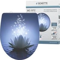 WC-Sitz SCH&Uuml;TTE "Water Lily", blau (blau, wei&szlig;), B:374cm L:453cm, Duroplast,