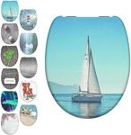 WC-Sitz SCH&Uuml;TTE "Motiv", blau (segeln), B:37,3cm H:4,5cm L:44,8cm, Duroplast,
