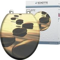 WC-Sitz SCH&Uuml;TTE "Sea Stone", braun, B:370cm L:435cm, MDF - Mitteldichte