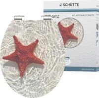 WC-Sitz SCH&Uuml;TTE "RED STARFISH", bunt, B:370cm L:430cm, MDF - Mitteldichte