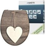 WC-Sitz SCH&Uuml;TTE "Wood Heart", braun, B:375cm L:450cm, Duroplast, WC-Sitze, WC-Sitz,
